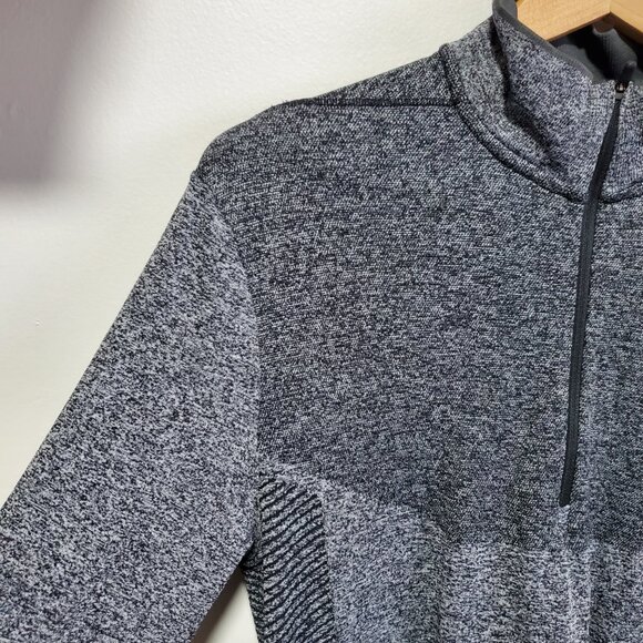 NIKE GOLF Dri-Fit Half Zip Top Shirt Long Sleeve Seamless Grey Blk Men's Medium - Picture 5 of 14